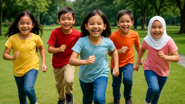 Anak-anak bermain gembira